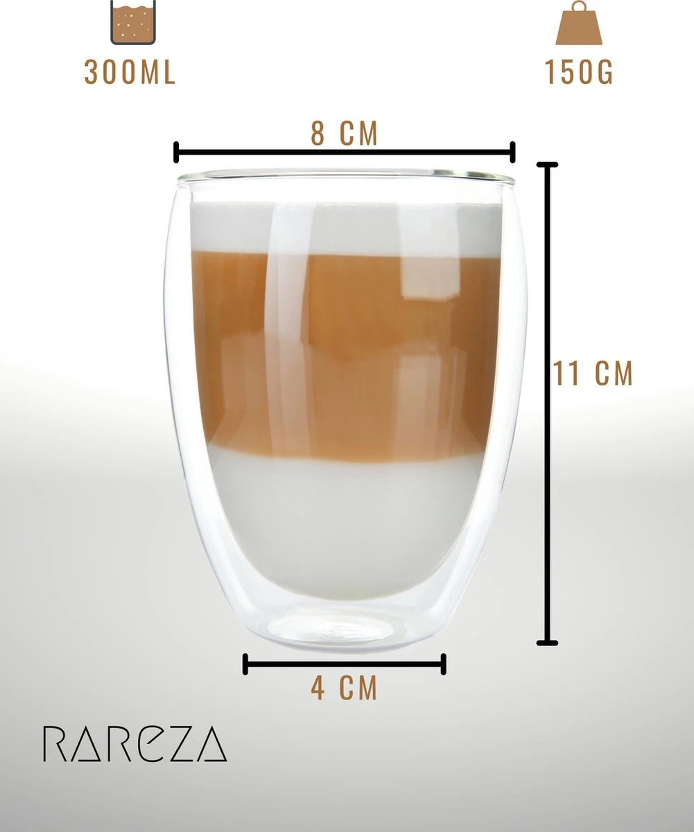 Latte Macchiato Glazen - Dubbelwandige Koffieglazen - Theeglazen - Cappuccino Glazen- 2 Stuks - 300ML 10 Latte Macchiato Glazen - Dubbelwandige Koffieglazen - Theeglazen - Cappuccino Glazen- 2 Stuks - 300ML - Afbeelding 10