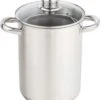 Haushalt RVS Aspergepan Met Glazen Deksel - 21 Cm - 4 Liter