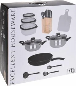 Excellent Houseware 18-delige Keukenset - RVS -Aanbiedingen Keukengerei Winkel 1069x1200