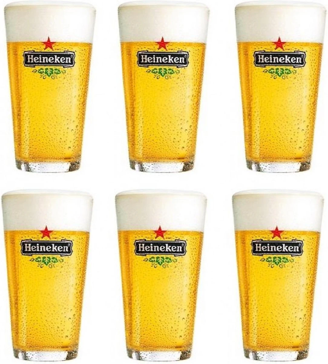 Heineken Bierglas Vaasje - 25 Cl - 6 Stuks 1 Heineken Bierglas Vaasje - 25 Cl - 6 Stuks
