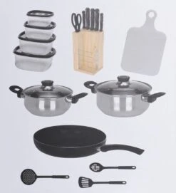 Excellent Houseware 18-delige Keukenset - RVS -Aanbiedingen Keukengerei Winkel 1095x1200 1