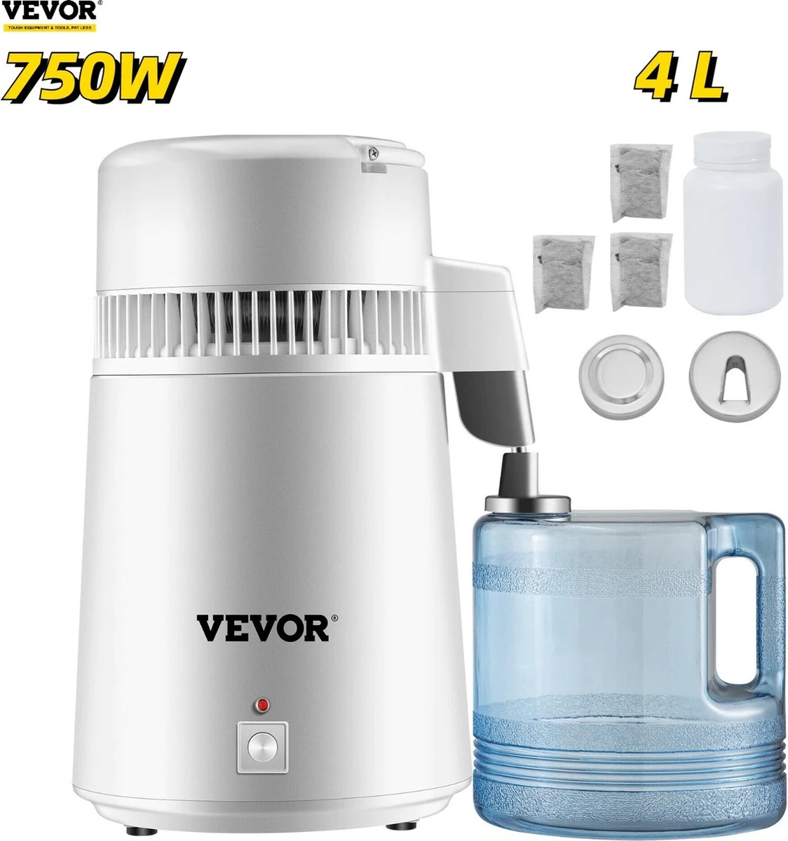 Vevor Destilleerapparaat- Destilleerketel - Water Destilleerder - 4L - Maak Zelf Gedestilleerd Water - Puur Water 1 Vevor Destilleerapparaat- Destilleerketel - Water Destilleerder - 4L - Maak Zelf Gedestilleerd Water - Puur Water