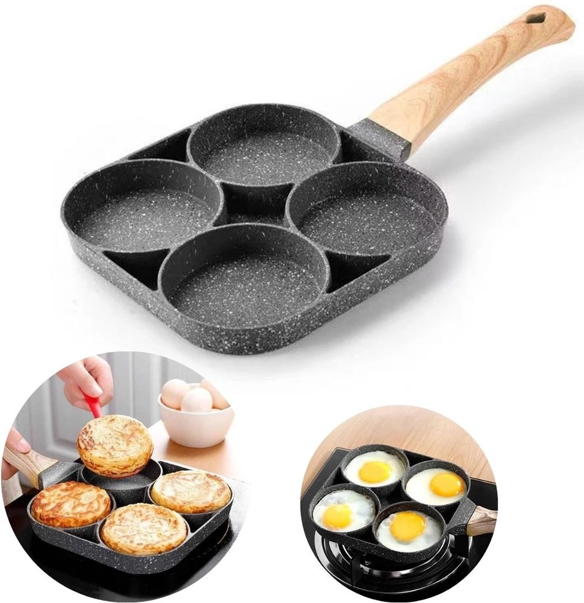 Anti-aanbak Pancake Pan | American Pancake Pan | Omelet Pan | Geschikt Voor Inductie & Alle Warmtebronnen | Eierpan | Omeletmaker | Pancake Maker | Mini Pannenkoekenpan 1 Anti-aanbak Pancake Pan | American Pancake Pan | Omelet Pan | Geschikt Voor Inductie & Alle Warmtebronnen | Eierpan | Omeletmaker | Pancake Maker | Mini Pannenkoekenpan