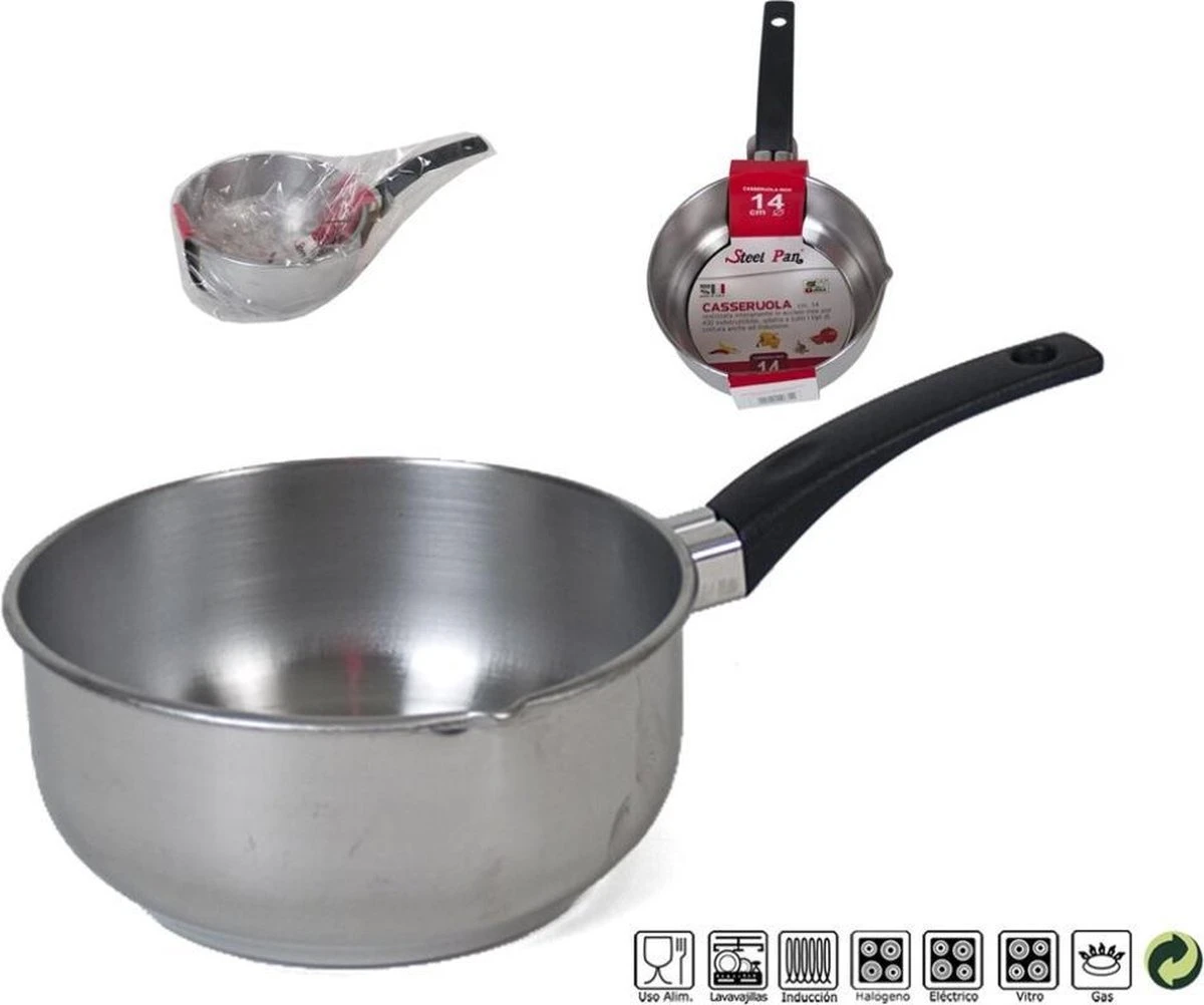 Gerimport Steelpan 27 X 15 X 11 Cm Rvs Zilver 2 Gerimport Steelpan 27 X 15 X 11 Cm Rvs Zilver - Afbeelding 2