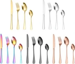 Merkloos Melili Bestekset-Bestek Set 24-delig-6 Persoons Bestekset-tafelmes-tafelvork-soeplepel-dessertlepel-roestvrijstalen Bestekset-multi Kleur -Aanbiedingen Keukengerei Winkel 1200x1014