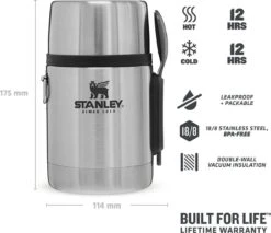 Stanley The Stainless Steel All-in-One Food Jar 0,53L - Thermosfles - Stainless Steel -Aanbiedingen Keukengerei Winkel 1200x1035 2