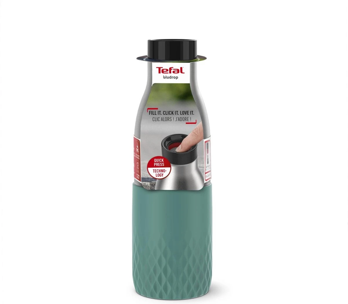 Tefal Bludrop Sleeve Thermosfles - RVS Groen 3 Tefal Bludrop Sleeve Thermosfles - RVS Groen - Afbeelding 3
