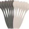 Excellent Houseware 12x Eierlepels Zwart/grijs Kunststof 14 Cm