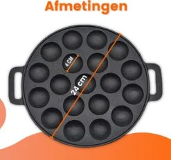 Kicinn Poffertjespan - Poffertjesmaker - Poffertjespan Inductie - Ø 24 Cm - 19 Poffertjes - Inclusief Handvaten -Aanbiedingen Keukengerei Winkel 1200x1127 1