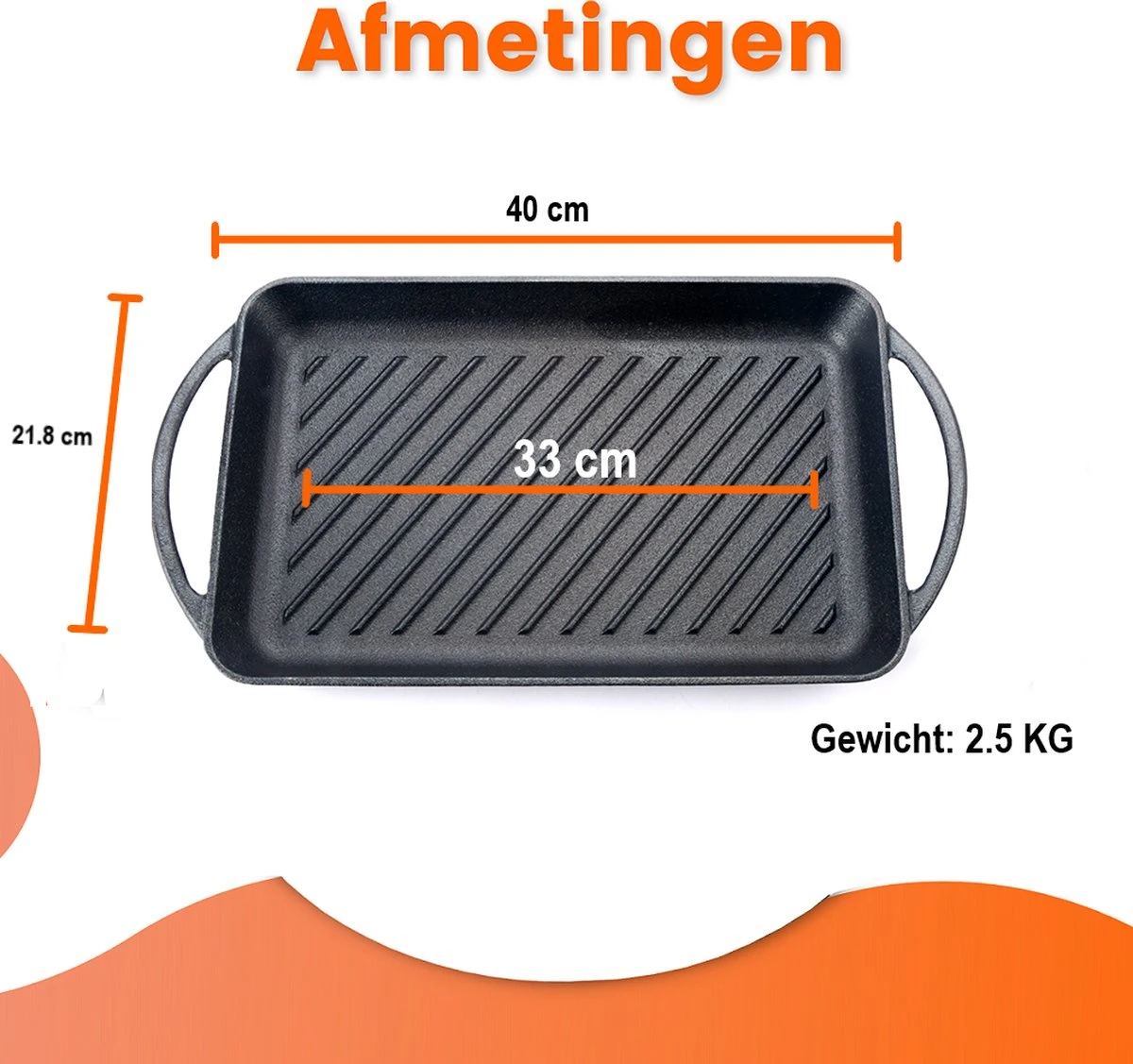 Kicinn Grillplaat - Gietijzer - Geëmailleerd - Incl. Accessoires - Ø 33 X 21.8 Cm (LxB) 3 Kicinn Grillplaat - Gietijzer - Geëmailleerd - Incl. Accessoires - Ø 33 X 21.8 Cm (LxB) - Afbeelding 3