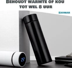 Exomar® Slimme Thermosfles Met LCD Temperatuur Display - Curver Isolatiefles 500 ML - Matte Finish - Thermosbeker - Isoleerfles - Dubbelwandige Thermosfles - Thermoskan - Travel Mug - Bidon Drinkfles - Drinkflessen - RVS - Koffiebeker - Smart Thermos -Aanbiedingen Keukengerei Winkel 1200x1145 5