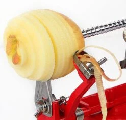3-In-1 Appelmachine Rood - Appelboor, Appelschiller En Appelsnijder - Fruitsnijder - Groentesnijder - Klokhuis Verwijderaar - Fruitmachine - Keukenapparaat -Aanbiedingen Keukengerei Winkel 1200x1148