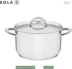 Sola Pannenset Blizz - 4 Delig - Ø Cm - Zilver - RVS - Sandwichbodem -Aanbiedingen Keukengerei Winkel 1200x1160