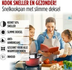 Rosmarino - Snelkookpan Met Glazen Deksel - Zwart - Ø24cm - 5 Liter - 100% PFAS & PFOA Vrij - Aluminium - Pressure Cooker - Non-stick Minerale Coating - Ergonomische Handgrepen - Geschikt Voor Alle Warmtebronnen -Aanbiedingen Keukengerei Winkel 1200x1170 3