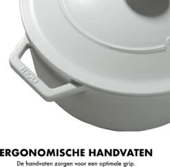 MOA Gietijzeren Braadpan - Inhoud 7,2 Liter - 30CM - Rond - Alle Warmtebronnen - Ook Voor Inductie - Gewicht 7,3 Kg - Wit - C30W -Aanbiedingen Keukengerei Winkel 1200x1181 2