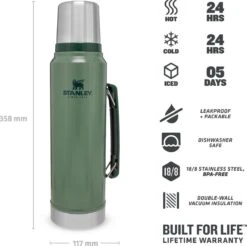 Stanley The Legendary Classic Bottle 1,00L - Thermosfles - Hammertone Green -Aanbiedingen Keukengerei Winkel 1200x1196 11
