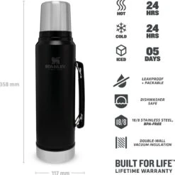 Stanley The Legendary Classic Bottle 1,00L - Thermosfles - Matte Black -Aanbiedingen Keukengerei Winkel 1200x1196 14