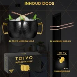 Toivo Moscow Mule Bekers Deluxe 2 Stuks - Zwart - Inclusief RVS Rietjes - 500 Ml - Cocktailglas - Bekers -Aanbiedingen Keukengerei Winkel 1200x1198 28