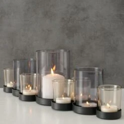 Theelichthouder Zwart Metaal / Glas. Set Van 9 -Aanbiedingen Keukengerei Winkel 1200x1200 1004