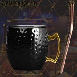 Toivo Moscow Mule Bekers Deluxe 2 Stuks - Zwart - Inclusief RVS Rietjes - 500 Ml - Cocktailglas - Bekers -Aanbiedingen Keukengerei Winkel 1200x1200 1013