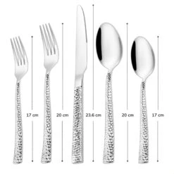 Deleca 6 Persoons Bestekset Deluxe (30-delig) - Vorken, Lepels En Messen - Vaatwasserbestendig - Gehamerd - Zilver / RVS -Aanbiedingen Keukengerei Winkel 1200x1200 102