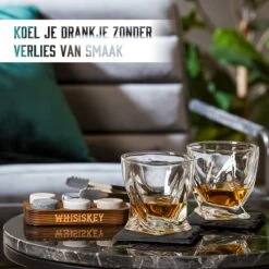 Whisiskey Luxe Whiskey Rocks Set - Whiskey Stones - 6 Stuks - IJstang - Herbruikbare IJsblokjes - Graniet Whiskey Stenen Voor Glazen - Accessoires - IJklontjes Steen - Drank Koeler - Cadeau Voor Man & Vrouw -Aanbiedingen Keukengerei Winkel 1200x1200 1164