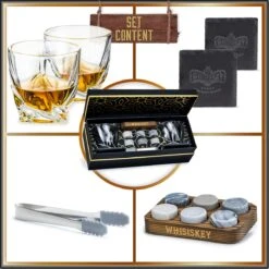Whisiskey Luxe Whiskey Rocks Set - Whiskey Stones - 6 Stuks - IJstang - Herbruikbare IJsblokjes - Graniet Whiskey Stenen Voor Glazen - Accessoires - IJklontjes Steen - Drank Koeler - Cadeau Voor Man & Vrouw -Aanbiedingen Keukengerei Winkel 1200x1200 1167