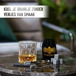 Whisiskey Luxe Whiskey Set - Incl. Whiskey Glas, 4 Whiskey Stones, Onderzetter, Ijstang, Fluwelen Opbergzak, Opbergbox - Whisky Geschenkdoos - Accessoires - Herbruikbare IJsblokjes - Cadeau Voor Man & Vrouw -Aanbiedingen Keukengerei Winkel 1200x1200 1170