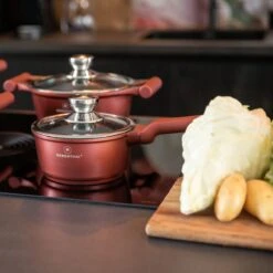 Herenthal Pannenset Inductie - Luxe 10-delige Koekenpan Inductie - Voor Alle Warmtebronnen - Pannen Met Glazen Deksels En Koudgrepen - Burgundy -Aanbiedingen Keukengerei Winkel 1200x1200 282