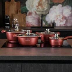 Herenthal Pannenset Inductie - Luxe 10-delige Koekenpan Inductie - Voor Alle Warmtebronnen - Pannen Met Glazen Deksels En Koudgrepen - Burgundy -Aanbiedingen Keukengerei Winkel 1200x1200 283