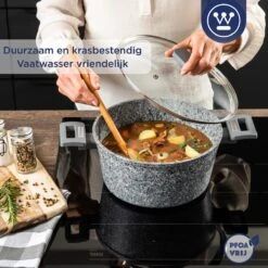 Westinghouse Kookpan/Braadpan Inductie - Ø 28 Cm - Grijs Graniet - Met Deksel - PFOA Vrij -Aanbiedingen Keukengerei Winkel 1200x1200 287