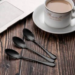 Alheco 6 Ovale Theelepels - 12.3cm - RVS Theelepeltjes - Zwart -Aanbiedingen Keukengerei Winkel 1200x1200 32