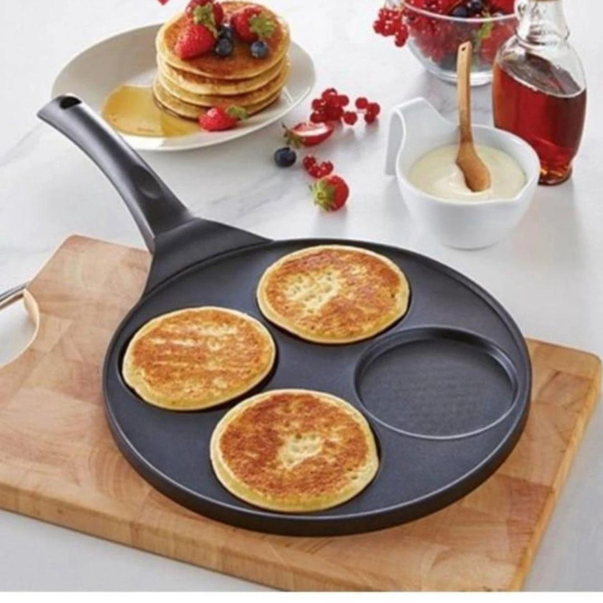 Cheffinger Crêpemaker Pancake - Ø 26 Cm - Geschikt Voor Inductie - Koudgreep - Zwart 1 Cheffinger Crêpemaker Pancake - Ø 26 Cm - Geschikt Voor Inductie - Koudgreep - Zwart
