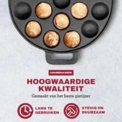 MM Brands Poffertjespan - Poffertjesmaker - Inductie / Oven / BBQ - Inclusief Handvat, Borstel En Vorken -Aanbiedingen Keukengerei Winkel 1200x1200 402