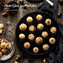 Ocina Poffertjespan– 19 Poffertjes – Poffertjesmaker – Poffertjespan Inductie – Poffertjespan Electrisch – Gietijzeren Pan – Inclusief Warmtebestendige Handvaten– Gratis Receptenboek -Aanbiedingen Keukengerei Winkel 1200x1200 412