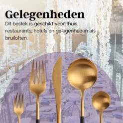 LuZana - Bestek Set Goud - 30-delig - Bestekset 6 Persoons - Goud/zwart - Bestek - Borden - Bestekset Zwart -Aanbiedingen Keukengerei Winkel 1200x1200 44