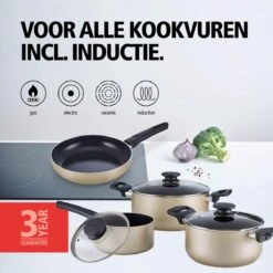 BRABANTIA START 2 COOK Pannenset - 4 Delig - Inductie - Keramische Anti Aanbaklaag - Pfas Vrij -Aanbiedingen Keukengerei Winkel 1200x1200 463