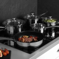 Russell Hobbs Pannenset - Vaatwasserbestendig - 5-delige Set - Alle Warmtebronnen Ook Inductie - Steelpannen Met Deksel En Schenktuit -Aanbiedingen Keukengerei Winkel 1200x1200 472