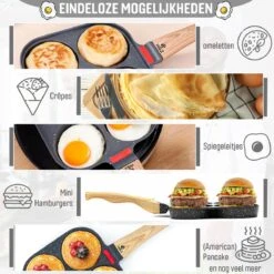 W&Z® Pannenkoekenpan Inductie - Pancake Pan - Omeletpan - Omeletmaker -Eierpan- Anti Aanbak - 4 Vakjes -Aanbiedingen Keukengerei Winkel 1200x1200 478