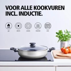BRABANTIA INDU+ Hapjespan - Keramische Antiaanbaklaag - Met Deksel - Ø 28 Cm - Inductie - Pfas Vrij 12 BRABANTIA INDU+ Hapjespan - Keramische Antiaanbaklaag - Met Deksel - Ø 28 Cm - Inductie - Pfas Vrij -Aanbiedingen Keukengerei Winkel 1200x1200 532