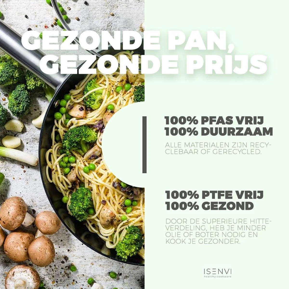 ISENVI Murray Keramische Grillpan 26 CM - RVS Greep 6 ISENVI Murray Keramische Grillpan 26 CM - RVS Greep - Afbeelding 6