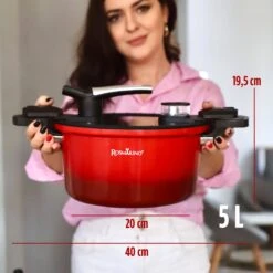 Rosmarino - Snelkookpan Met Glazen Deksel - Zwart - Ø24cm - 5 Liter - 100% PFAS & PFOA Vrij - Aluminium - Pressure Cooker - Non-stick Minerale Coating - Ergonomische Handgrepen - Geschikt Voor Alle Warmtebronnen -Aanbiedingen Keukengerei Winkel 1200x1200 695