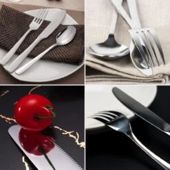 Deleca 8 Persoons Bestekset (48-delig) - Lepels, Messen, Vorken & Steakmessen - Vaatwasserbestendig - Zilver / RVS -Aanbiedingen Keukengerei Winkel 1200x1200 72