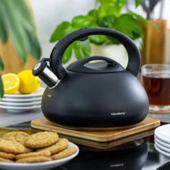 Fluitketel Waterkoker Mat Zwart 2.7 L ‘’Black Amethyst‘’ RVS – Inductie - Vatwasser -Aanbiedingen Keukengerei Winkel 1200x1200 805