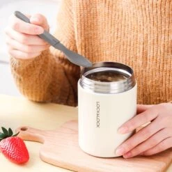Lock&Lock RVS Thermos Lunchbox - Voedselcontainer - Voedseldrager - Lunchpot - Snackbox - Soepbeker To Go - Warme Maaltijden - Volwassenen - 500ml - Houdt Tot 6 Uur Warm - Lekvrij - Wit -Aanbiedingen Keukengerei Winkel 1200x1200 815