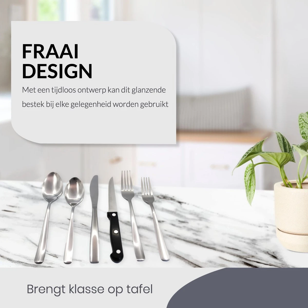 Master Knives 6 Persoons Bestekset (36-delig) - Lepels, Messen, Vorken & Steakmessen - Vaatwasserbestendig - Zilver / RVS 4 Master Knives 6 Persoons Bestekset (36-delig) - Lepels, Messen, Vorken & Steakmessen - Vaatwasserbestendig - Zilver / RVS - Afbeelding 4