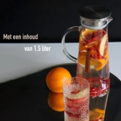 MÊZON® Schenkkan - Glazen Waterkan - Waterkaraf Voor Fruitwater - Multifunctionele Decanteer Karaf - Kan Met Deksel - 1.5L Capaciteit -Aanbiedingen Keukengerei Winkel 1200x1200 956