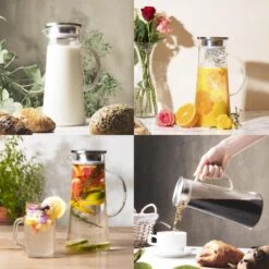 MÊZON® Schenkkan - Glazen Waterkan - Waterkaraf Voor Fruitwater - Multifunctionele Decanteer Karaf - Kan Met Deksel - 1.5L Capaciteit -Aanbiedingen Keukengerei Winkel 1200x1200 957