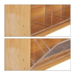 Relaxdays Theedoos 5 Vaks - Theekist - Theezakjeshouder - Bamboe - Voor Ca. 10 Theezakjes -Aanbiedingen Keukengerei Winkel 1200x1200 991