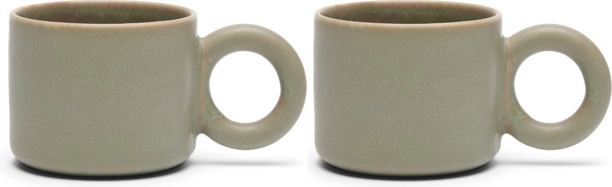 Riviera Maison Mokken Set Met Oor Marseille Mug 260 ML 2 - Keramiek - Groen - 2 Stuks 2 Riviera Maison Mokken Set Met Oor Marseille Mug 260 ML 2 - Keramiek - Groen - 2 Stuks - Afbeelding 2